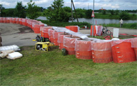 Portable Cylinder Flood Barrier system